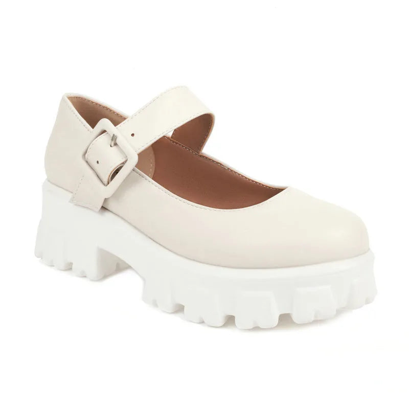 Abby | Women's Retro Orthopedic Mary Janes - Color:Beige;Size:35