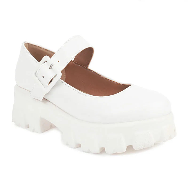 Abby | Women's Retro Orthopedic Mary Janes - Color:White;Size:35