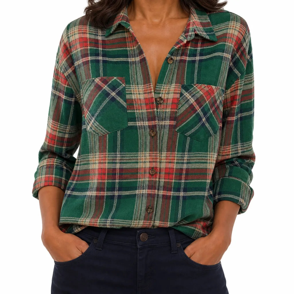 Women's Green Darcy | Women's Western Flannel Blouse (Copy)