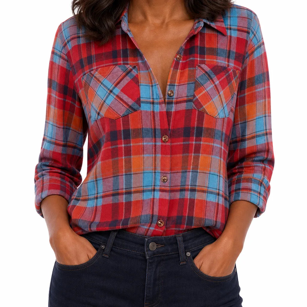 Women's Red Darcy | Women's Western Flannel Blouse (Copy)