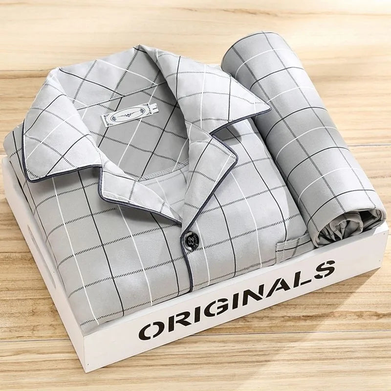 Camden | Men's Long-Sleeve Pajama Set - Color:Iron Gray;Size:L