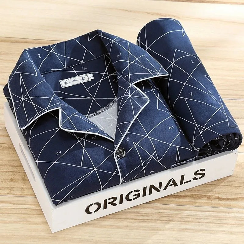 Camden | Men's Long-Sleeve Pajama Set - Color:Watersprout;Size:L