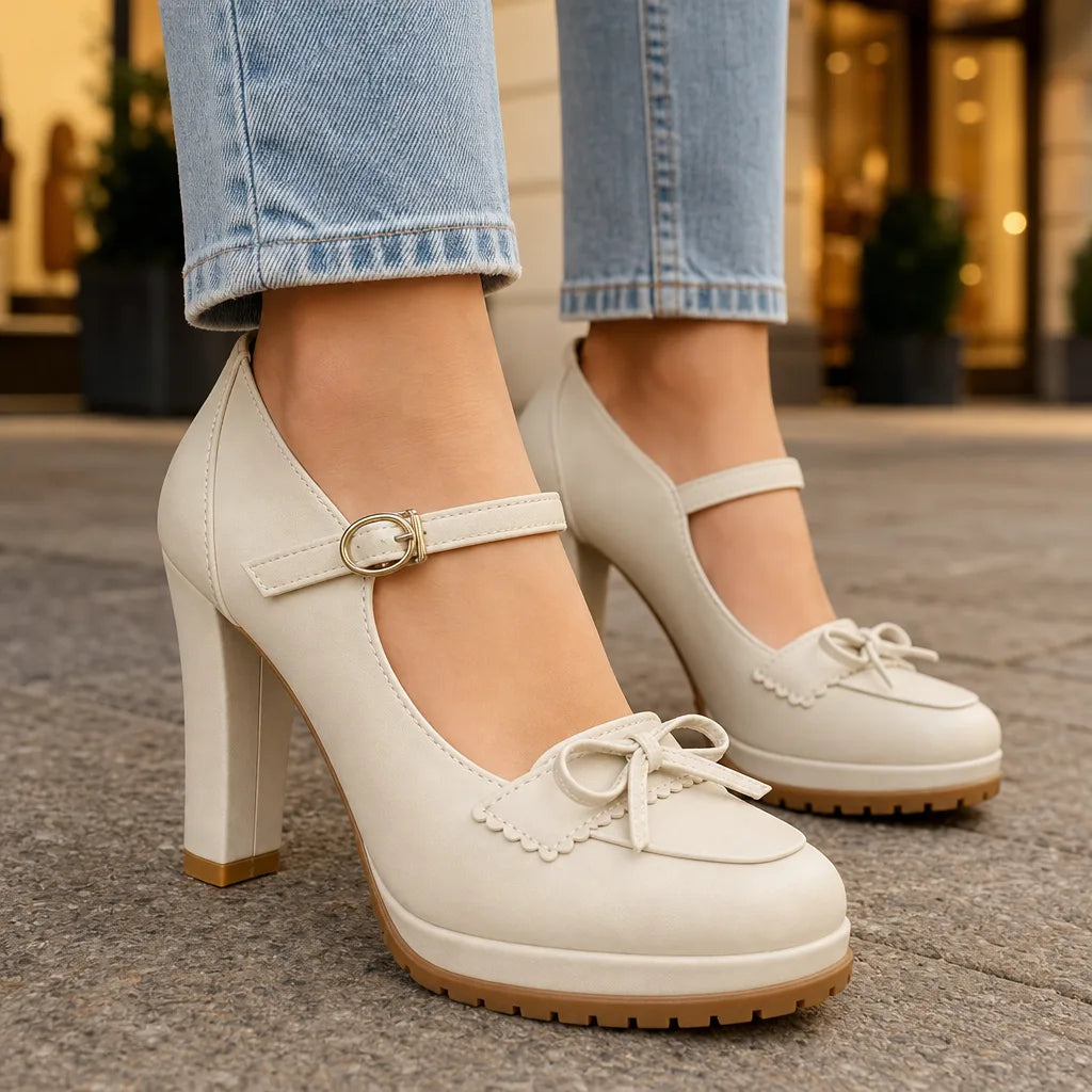 Women's Beige Lilly | Women's Orthopedic Mary Jane Heels (Copy)