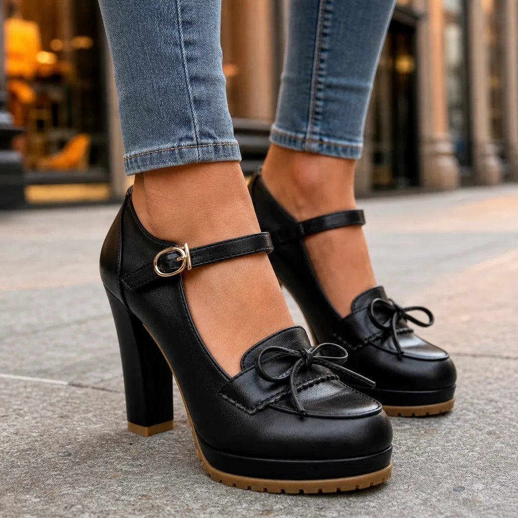 Women's Black Lilly | Women's Orthopedic Mary Jane Heels (Copy)