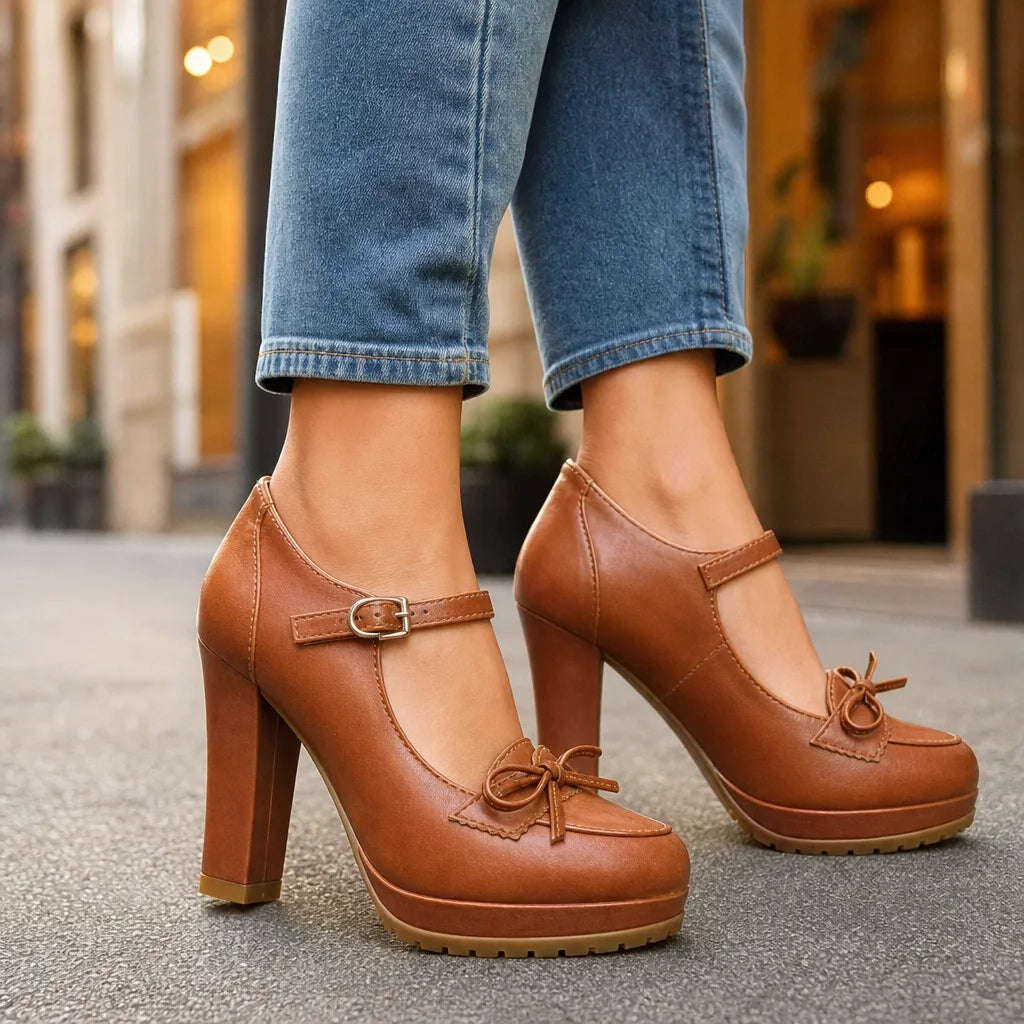 Women's Brown Lilly | Women's Orthopedic Mary Jane Heels (Copy)