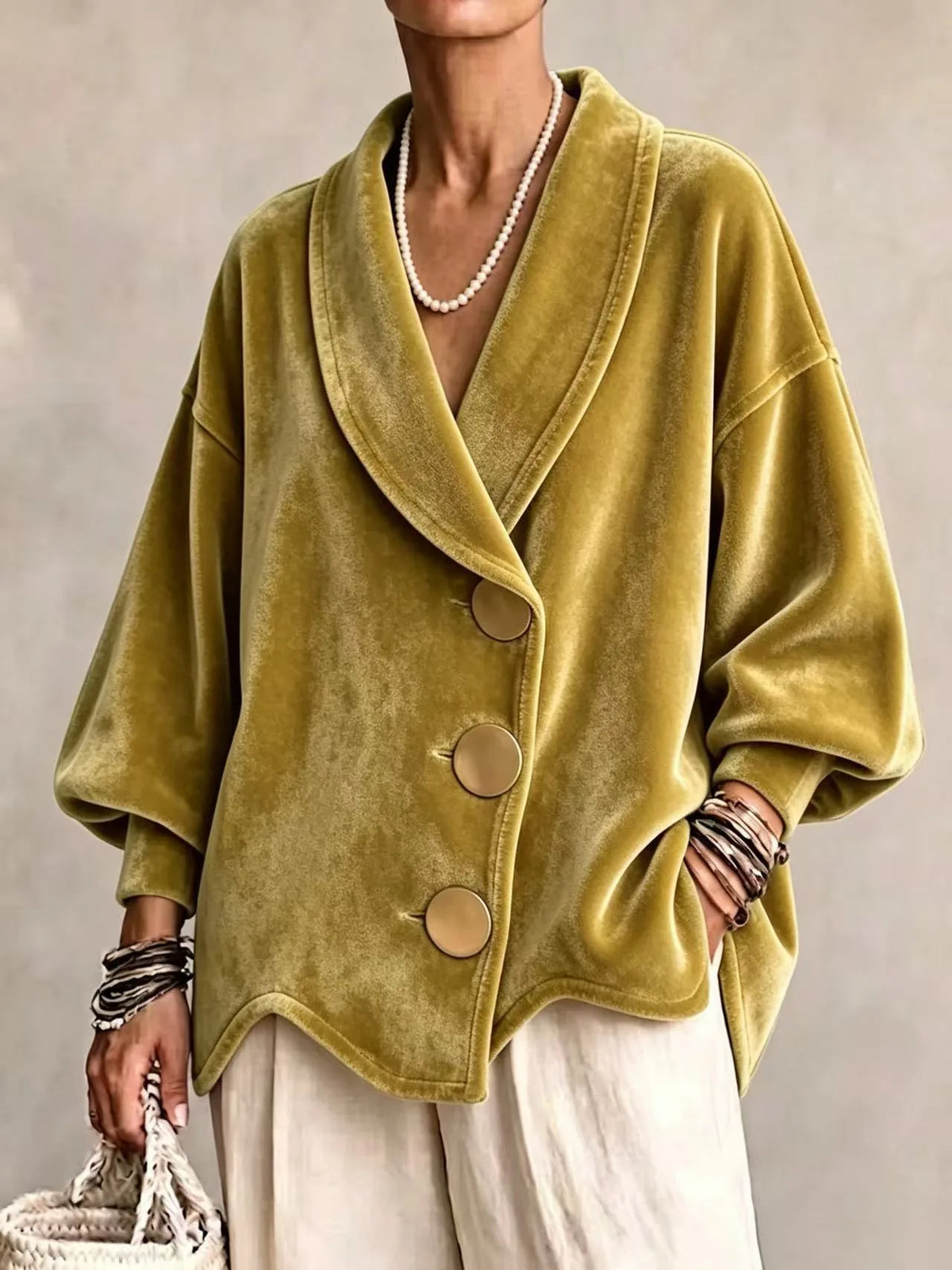 Celeste | Women's Shawl-Collar Velvet Christmas Cardigan - Size:XS;Color:Yellow