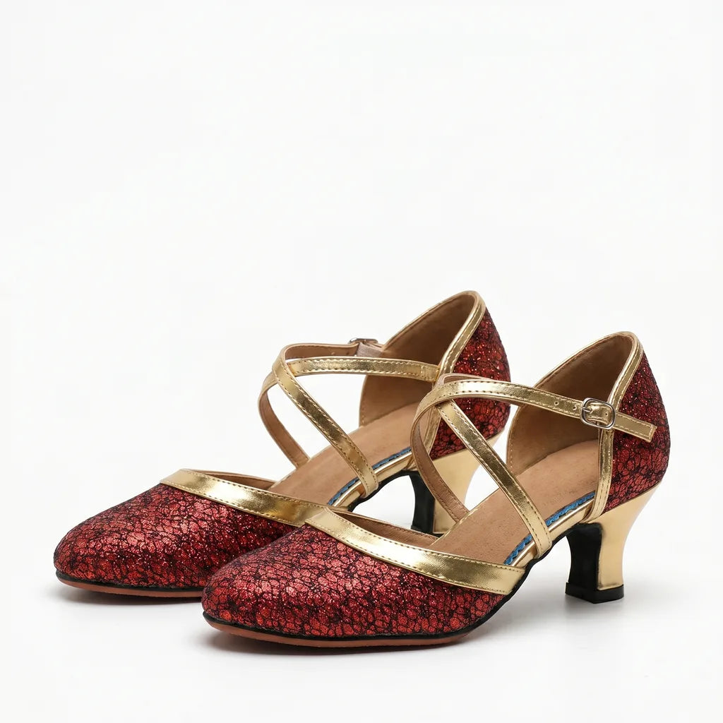 Red Elena Rossi Latin Heels 1