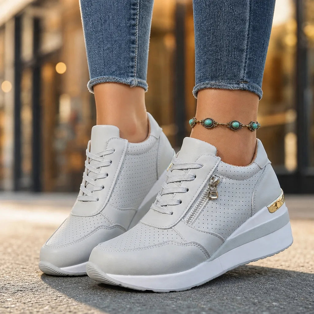 Women's Gray Elara Wedge Sneakers (Copy)