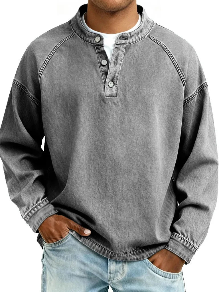Everett | Men's Casual Faded Sweater - Color:Gray;Size:XS