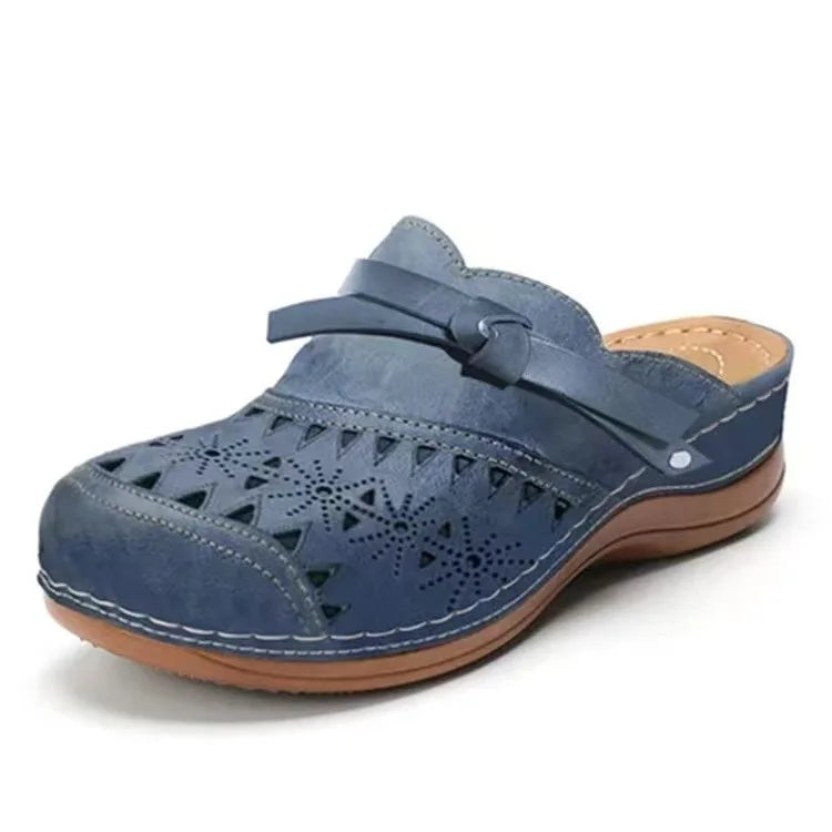 Flora | Women's Orthopedic Sandal Mules - Color:Blue;Size:35