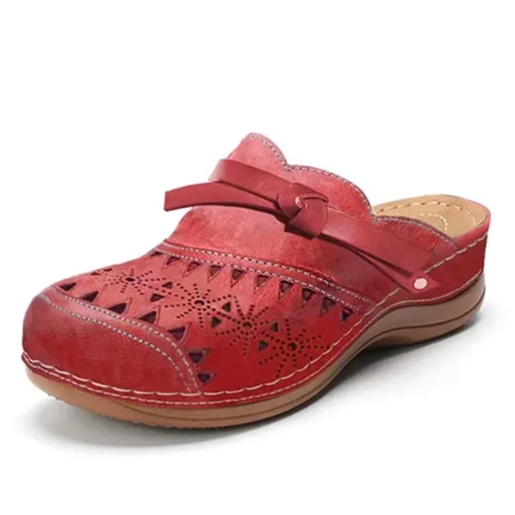 Flora | Women's Orthopedic Sandal Mules - Color:Red;Size:35