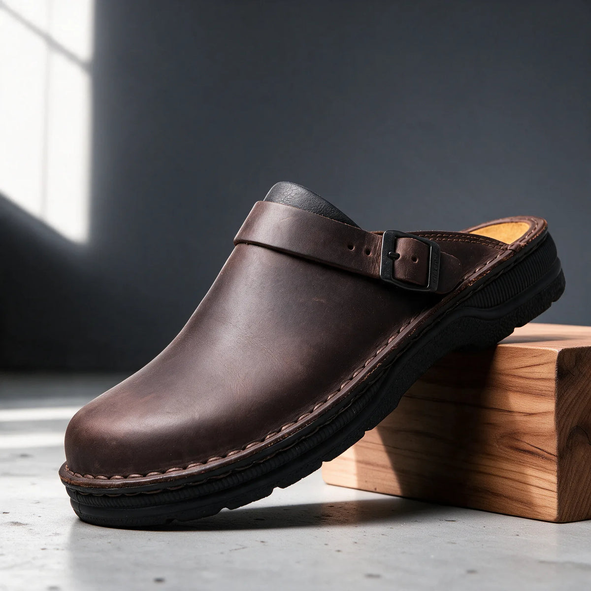 Geoffrey | Men's Warm Slides Shoes - Color:Brown;Size:38