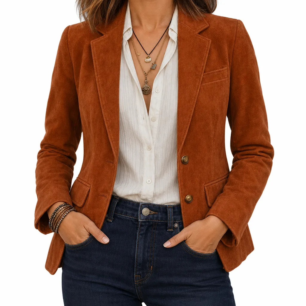 Women's Orange Sylvia | Women's Suede Classic Blazer (Copy)