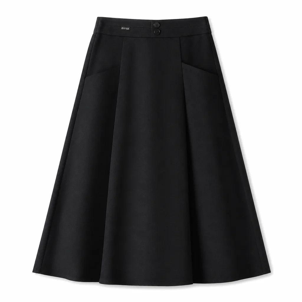 Jess | Women's High-Waist Midi Skirt - Color:Black;Size:M