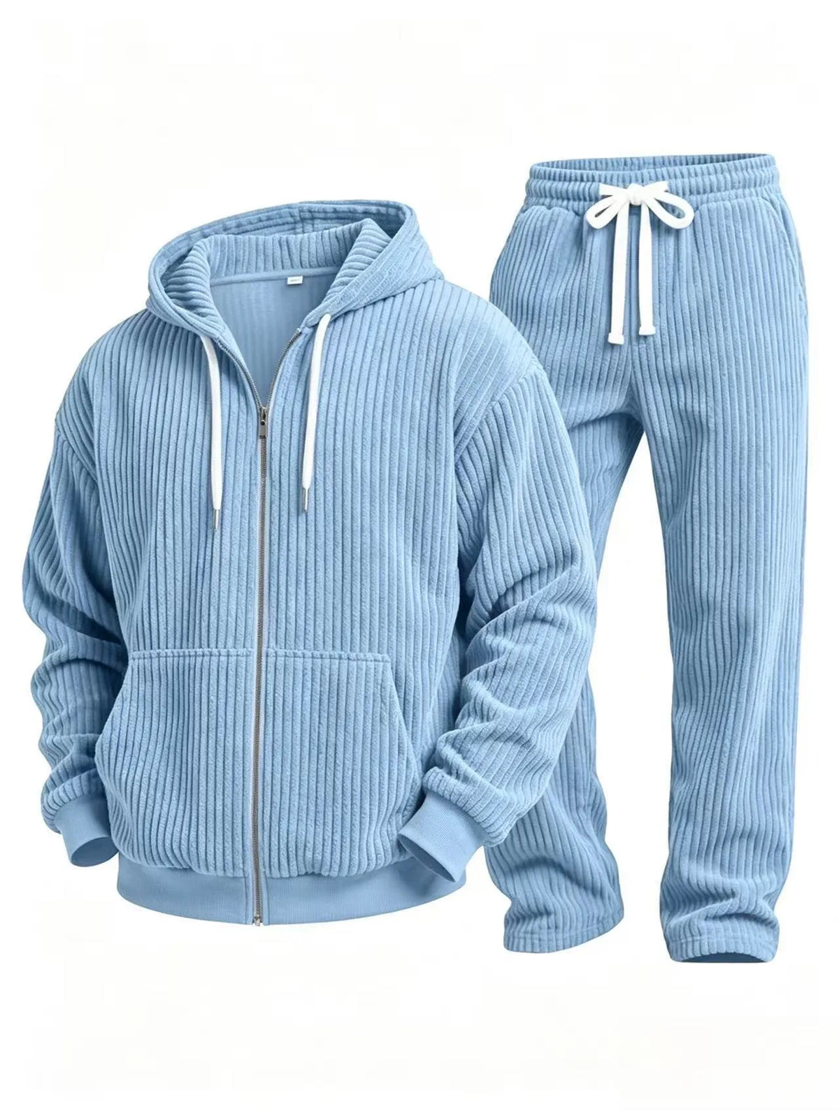 Jonah | Men's Corduroy Tracksuit Set - Blue