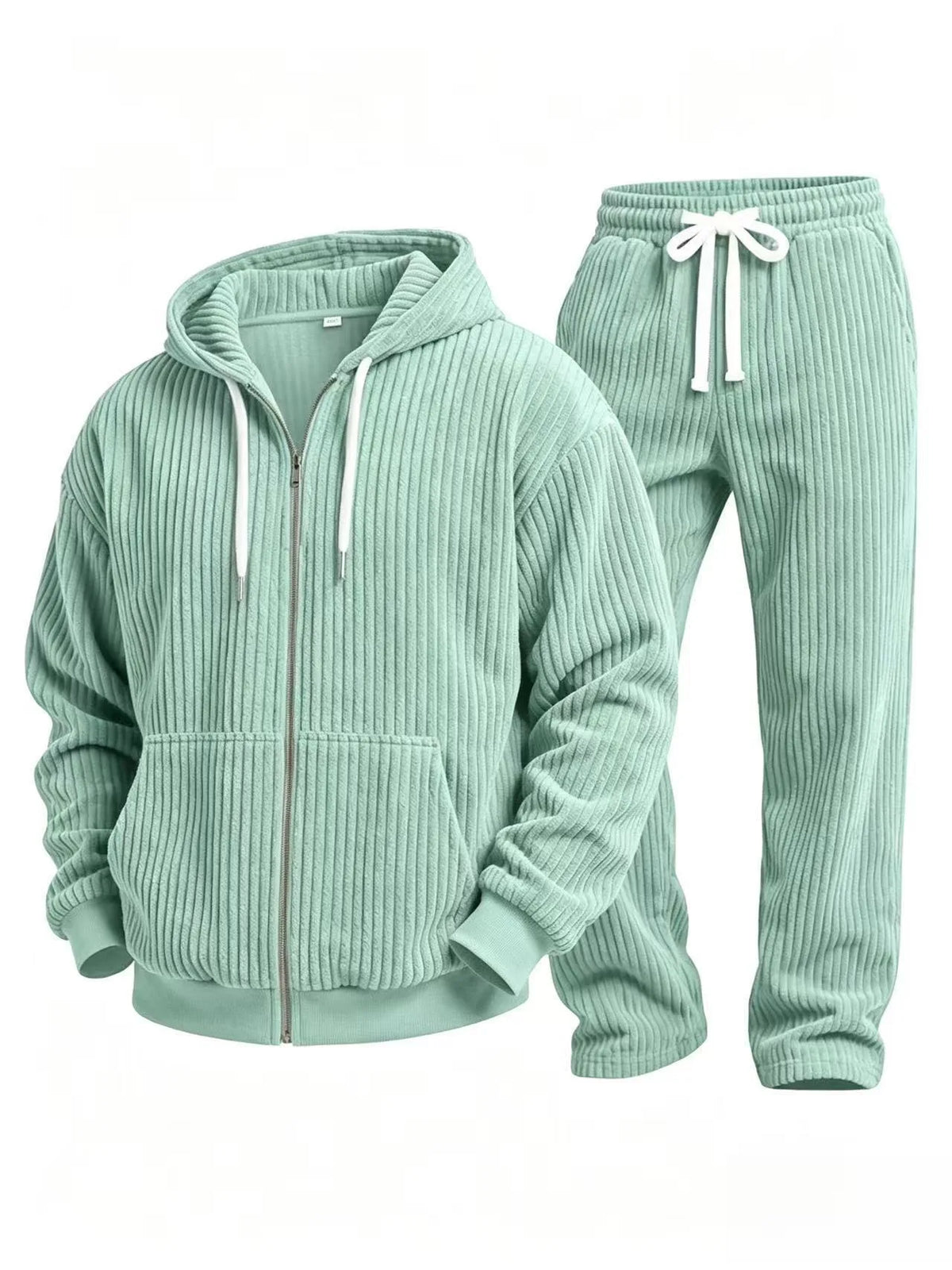 Jonah | Men's Corduroy Tracksuit Set - Light Green