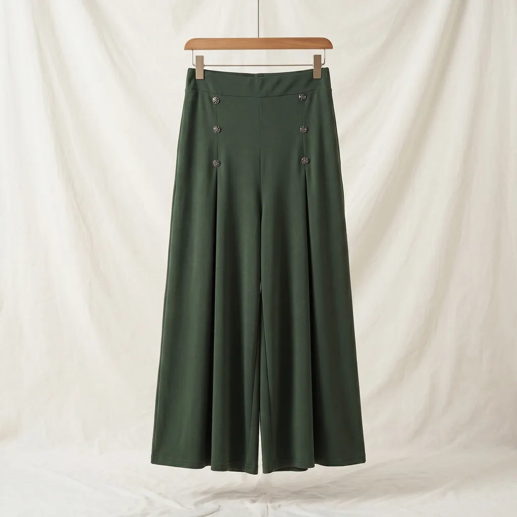 Juliet | Women's High Waist Dress Pants - Color:Green;Size:S
