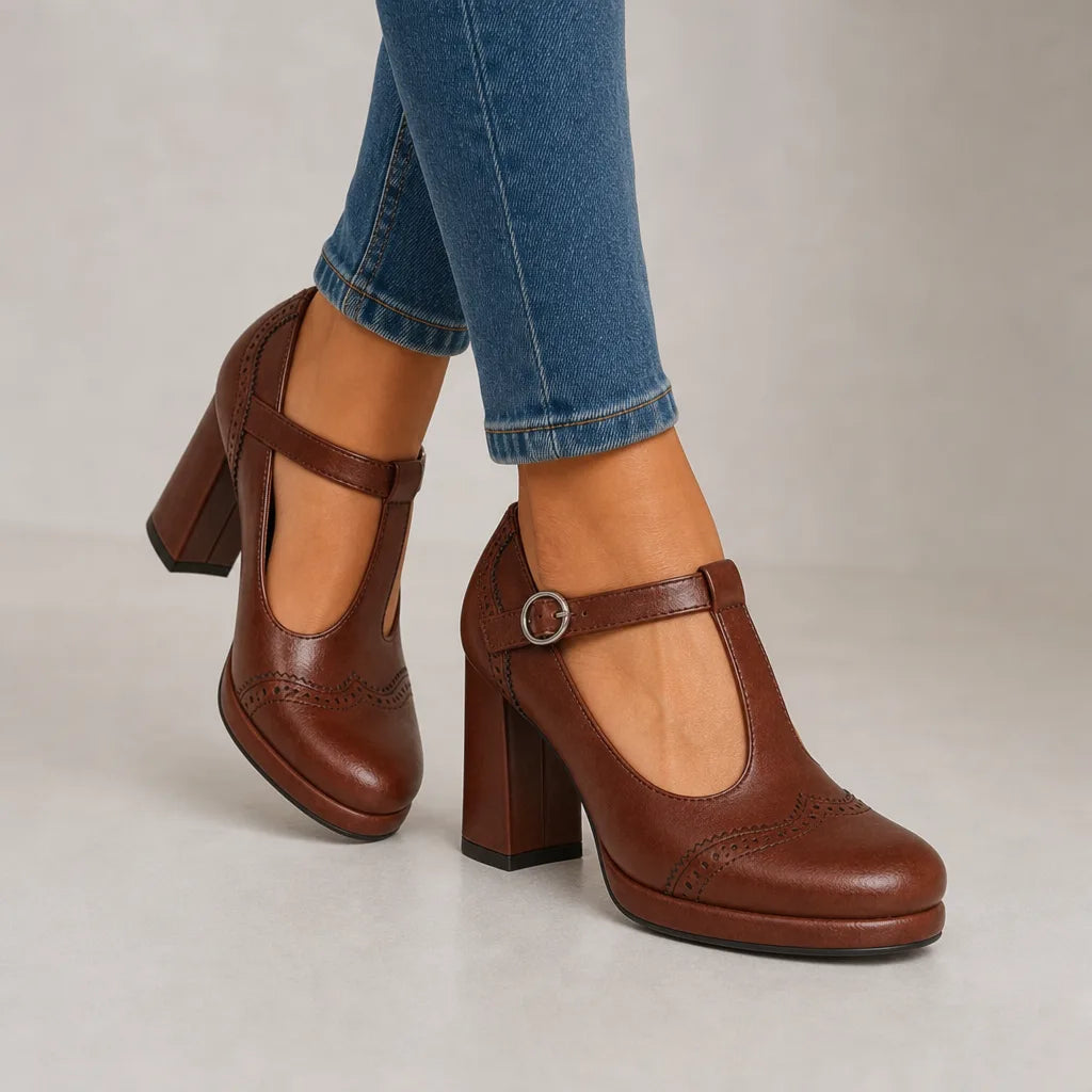 Women's Brown Blossom Platform Mary Janes (Copy)
