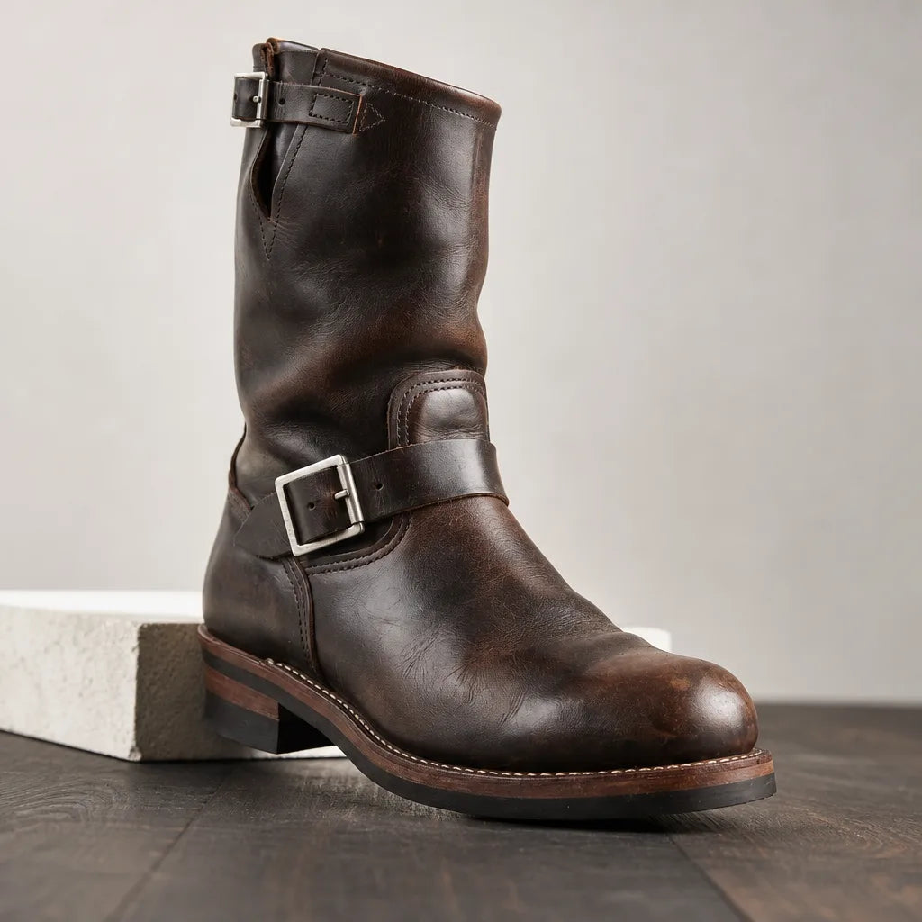Rocco | Men's Vintage Leather Boots - Size:38;Color:Retro Brown