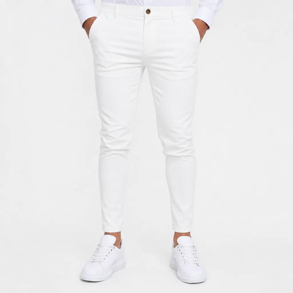 Trucker | Men's Slim Dress Pants - Color:White;Size:S