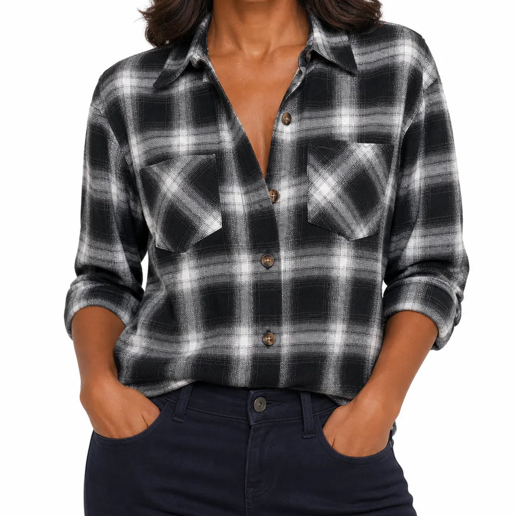 Women's Black Darcy | Women's Western Flannel Blouse  (Copy)