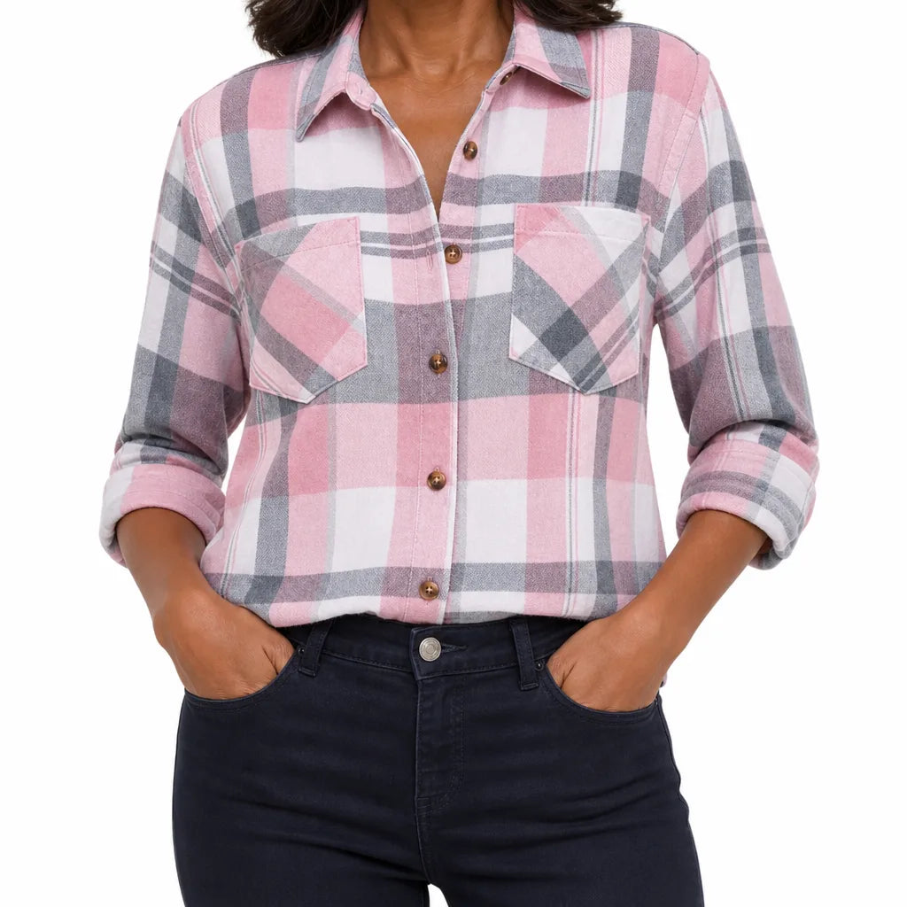 Women's Pink Darcy | Women's Western Flannel Blouse  (Copy)