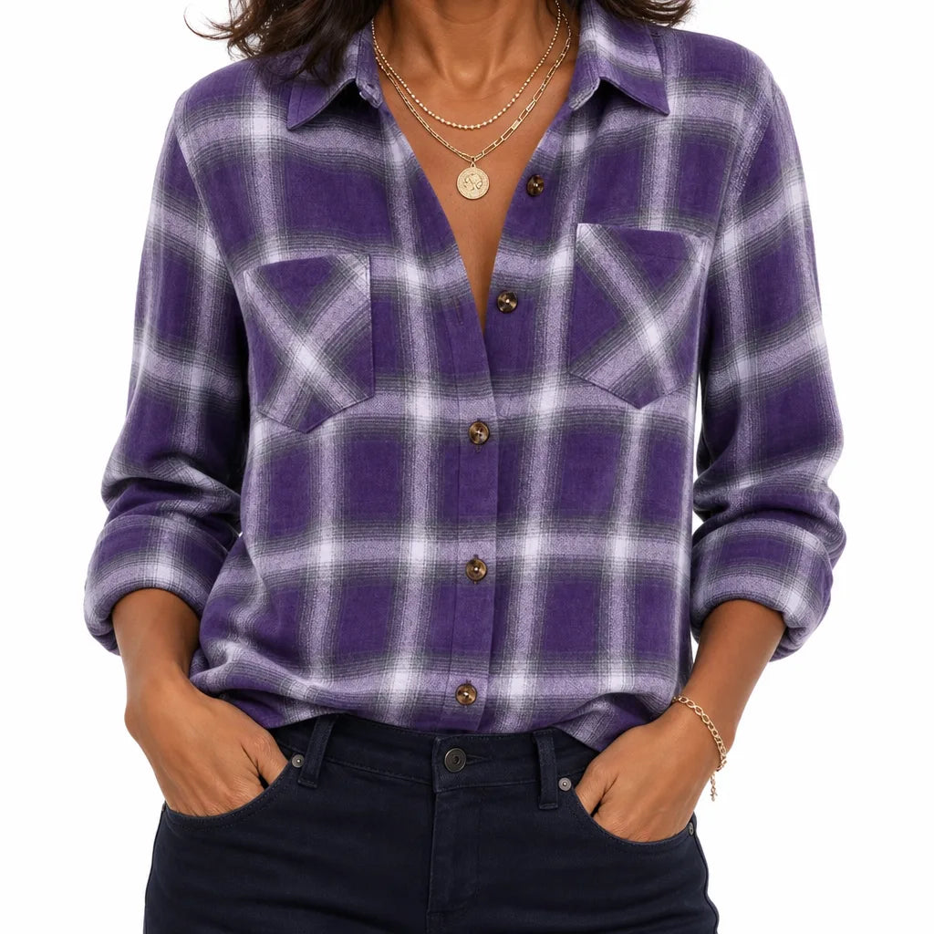 Women's Purple Darcy | Women's Western Flannel Blouse  (Copy)
