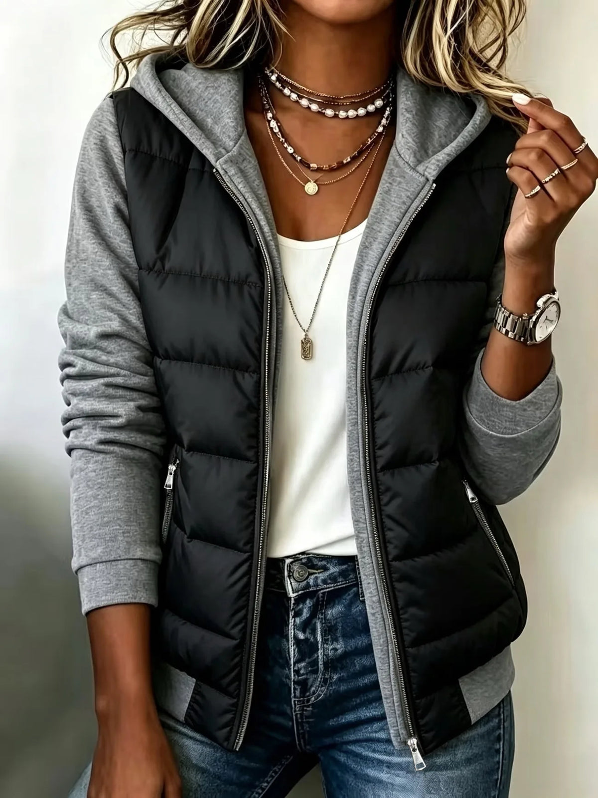 Camilla | Women's Hooded Padded Coat - Color:Black;Size:XS