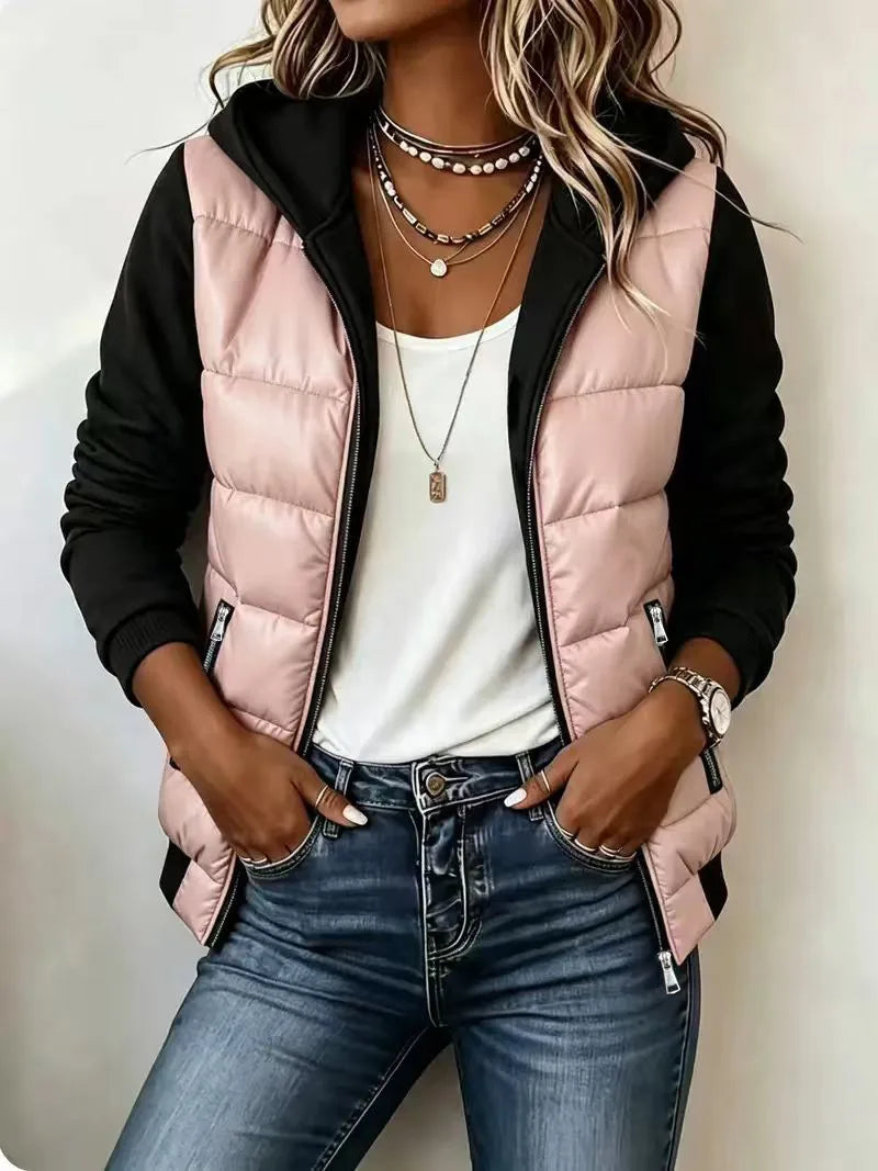 Camilla | Women's Hooded Padded Coat - Color:Pink;Size:XS
