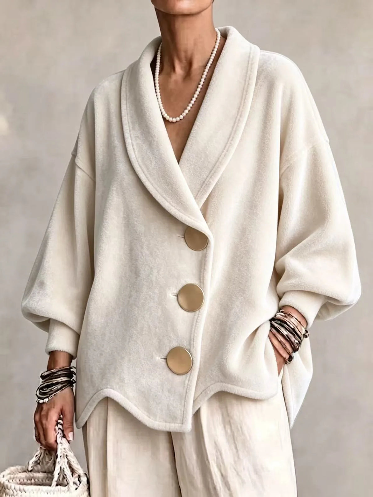Celeste | Women's Shawl-Collar Velvet Christmas Cardigan - Size:XS;Color:White