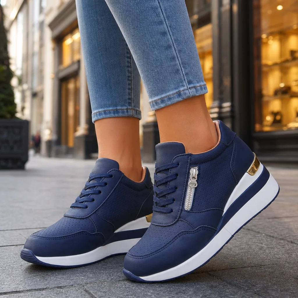 Women's Blue Elara Wedge Sneakers (Copy)
