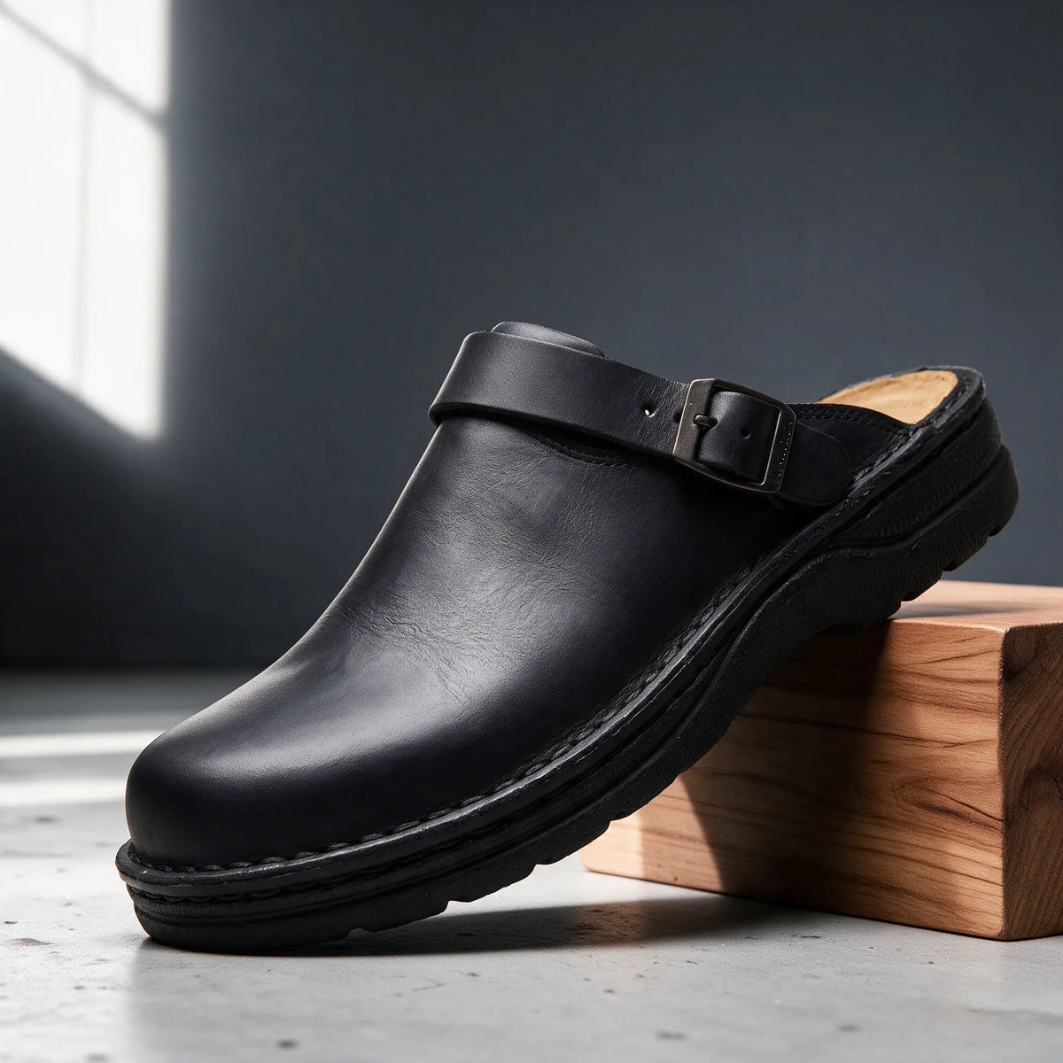 Geoffrey  | Men's Warm Slides Shoes  - Color:Black;Size:38