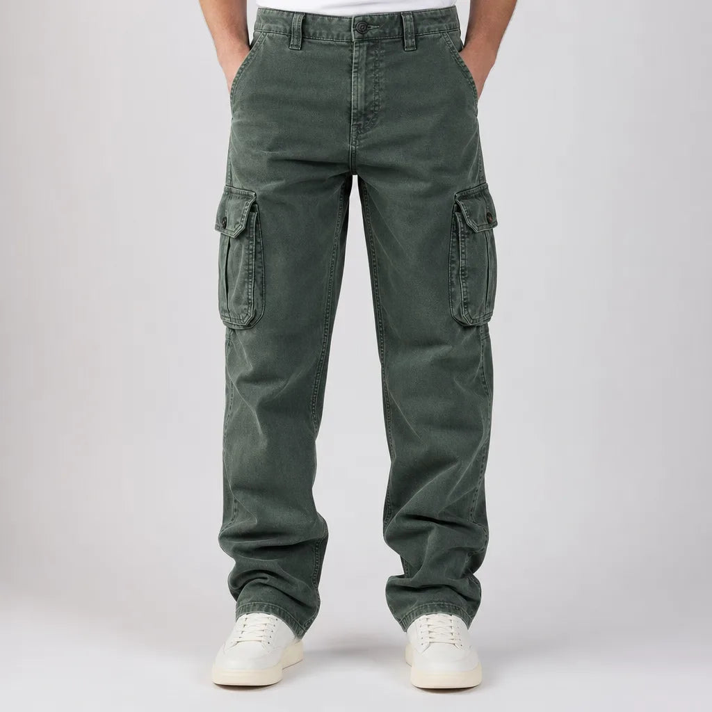 Harrison | Mens Baggy Work Cargo Pants - Color:Green;Size:XS