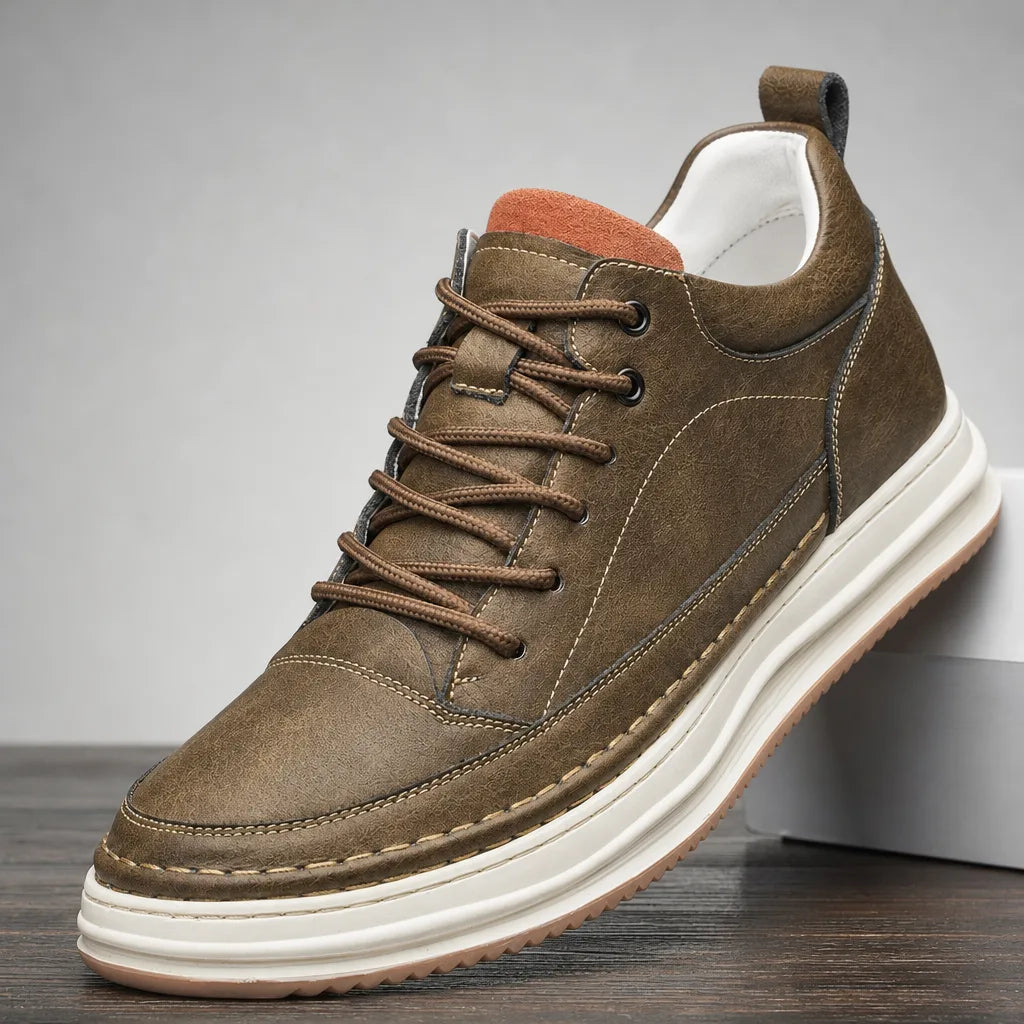 Men's Brown Hudson | Men's Genuine Leather Sneakers (Copy)