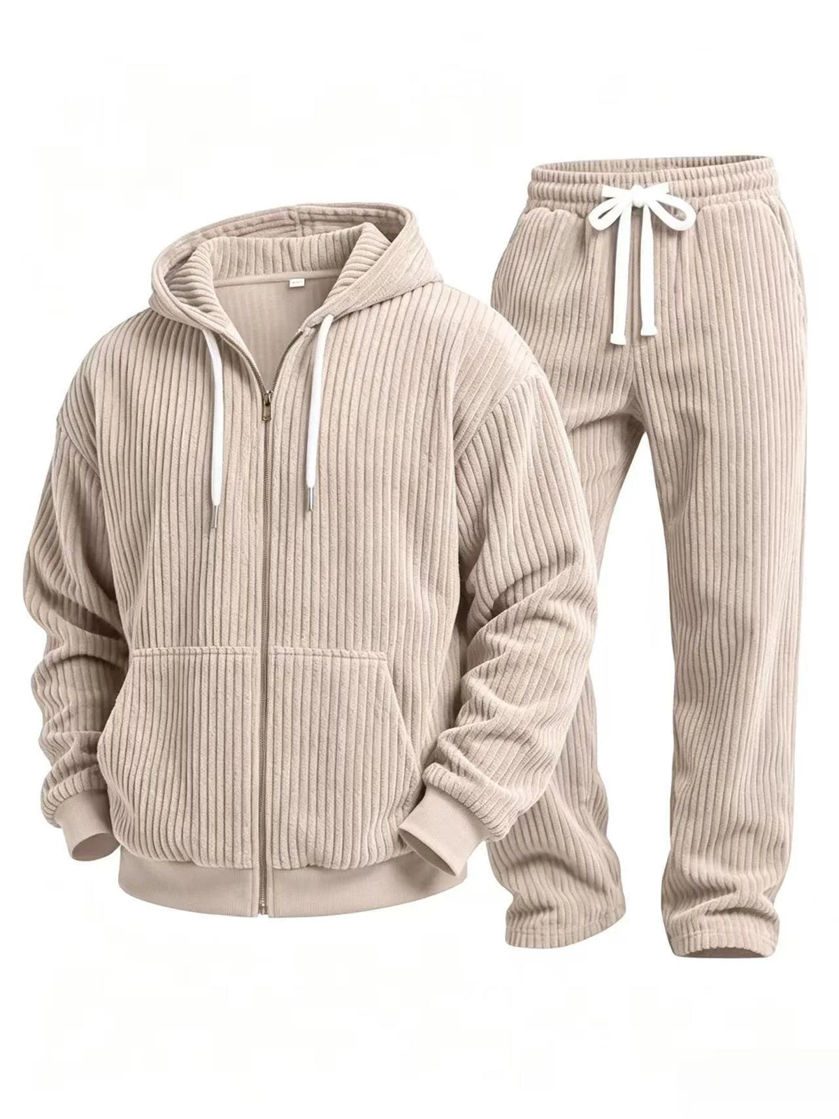 Jonah | Men's Corduroy Tracksuit Set - Beige