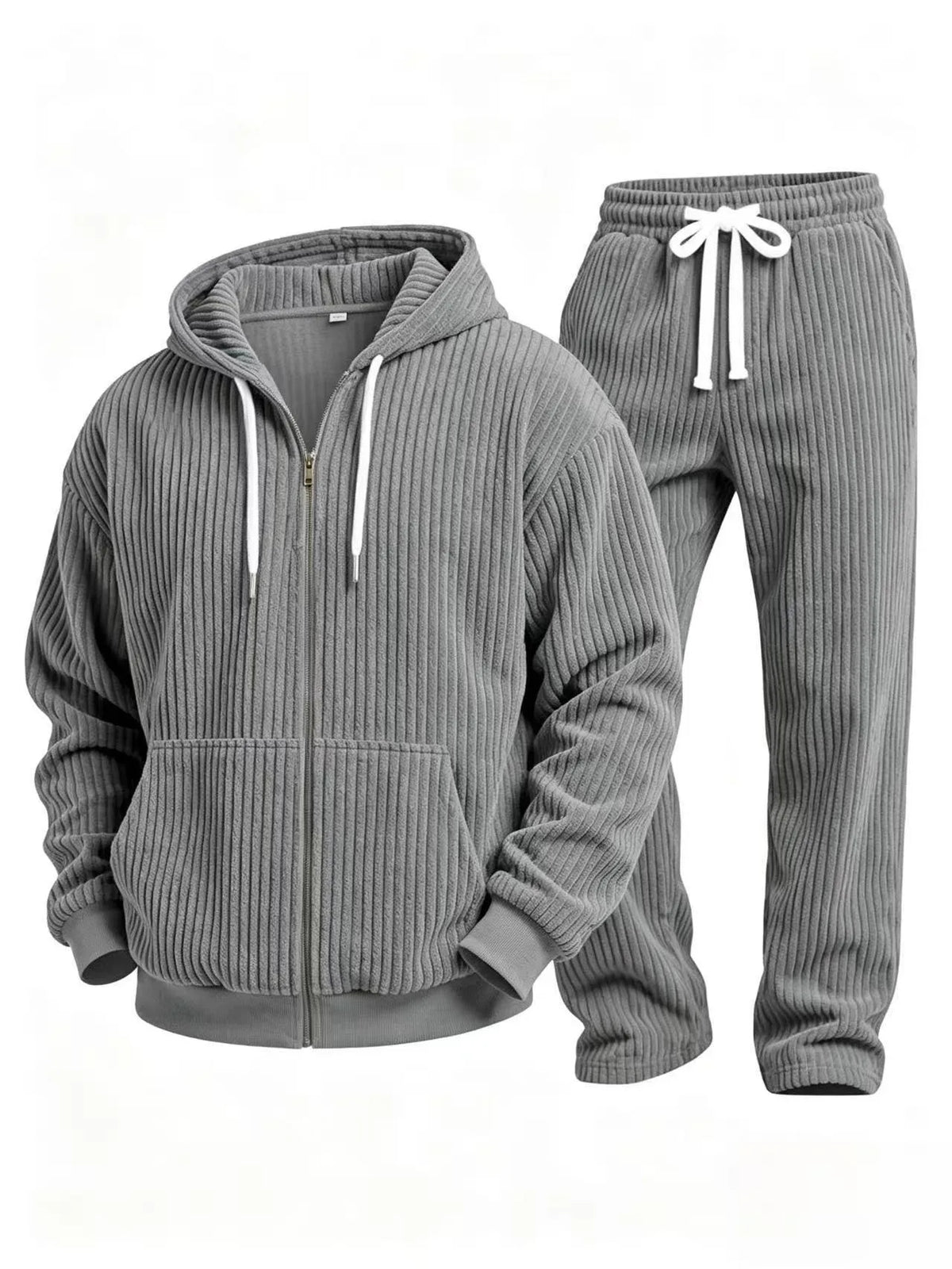 Jonah | Men's Corduroy Tracksuit Set - Gray