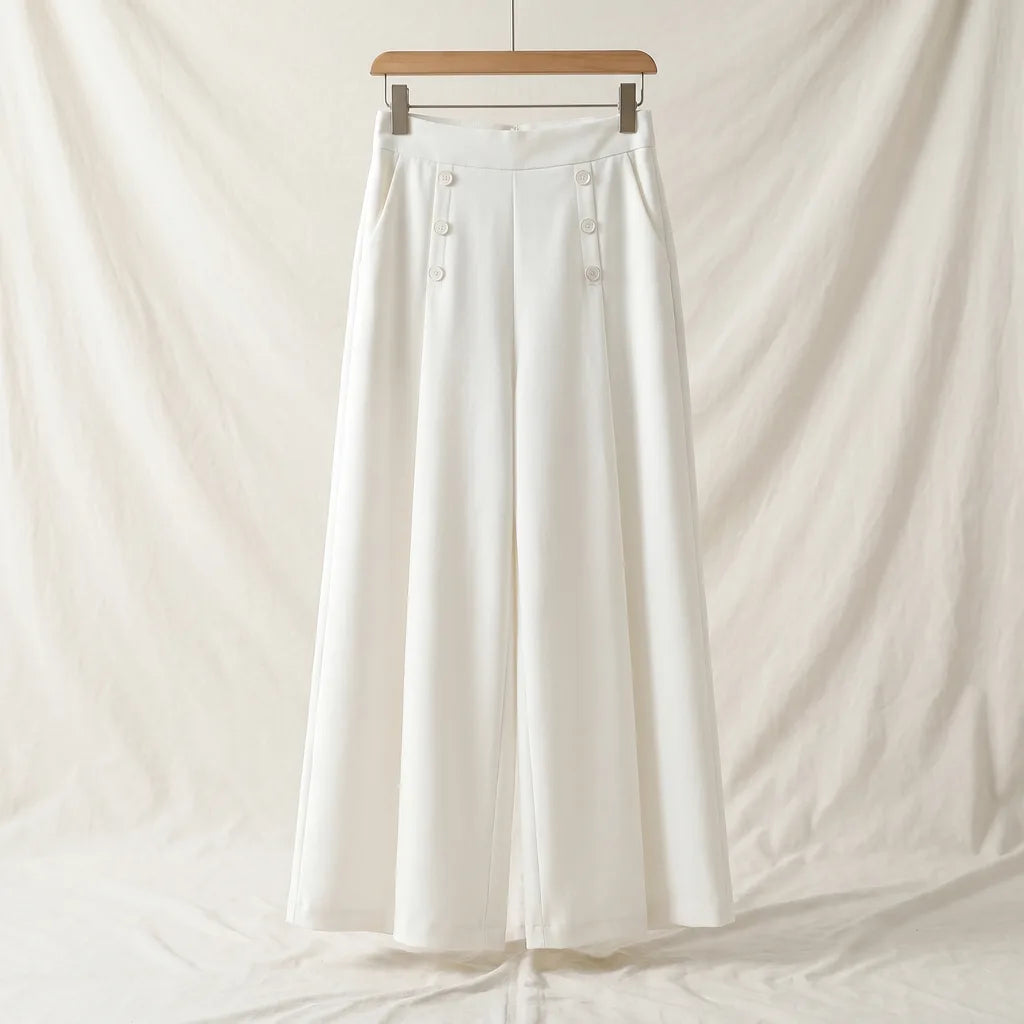 Juliet | Women's High Waist Dress Pants - Color:White;Size:S