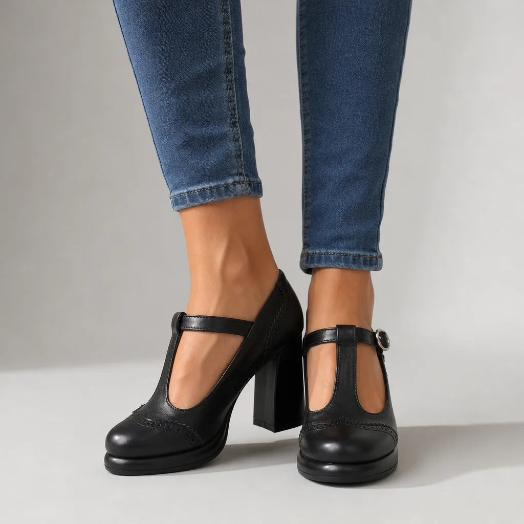 Women's Black Blossom Platform Mary Janes (Copy)