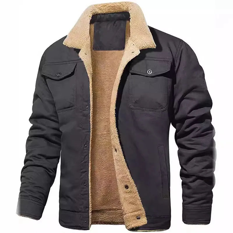 Maddox | Men's Sherpa Lined Bomber Jacket - Color:Dark Gray;Size:XS