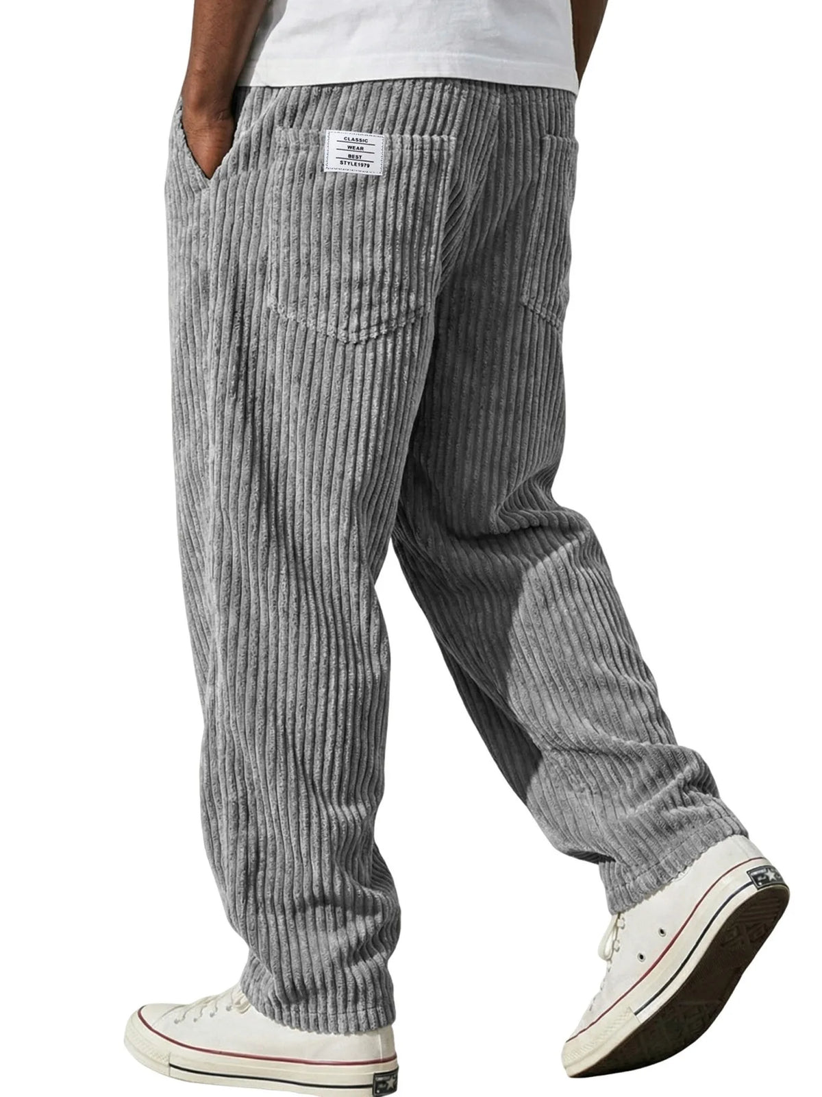 Matteo | Men's Vintage Corduroy Sweatpants - Size:XS;Color:Grey