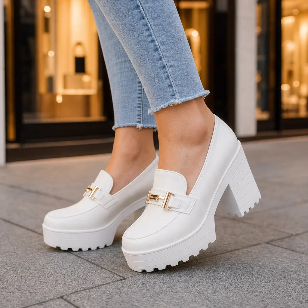 Merry | Women's Platform Heels - Color:White;Size:35