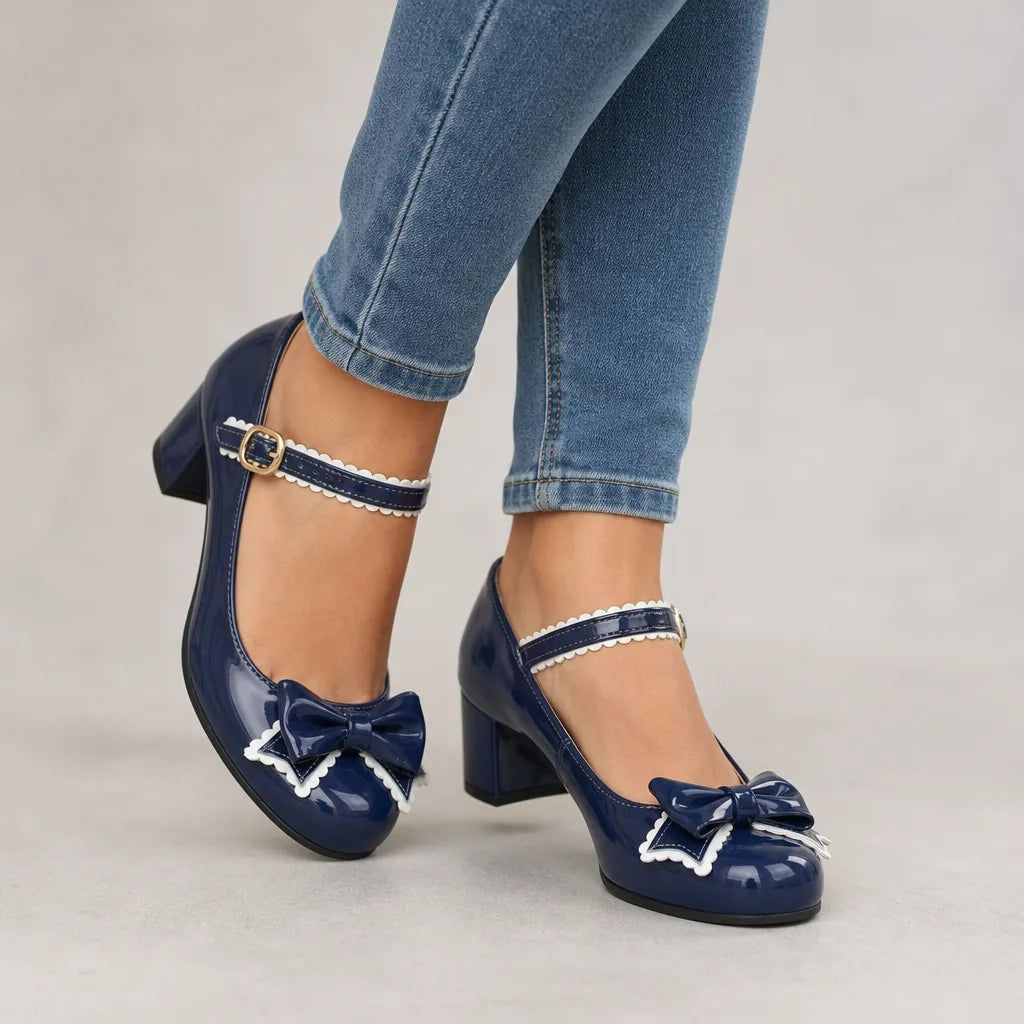Sylvia | Women's Mary Jane Heels - Color:Blue;Size:35