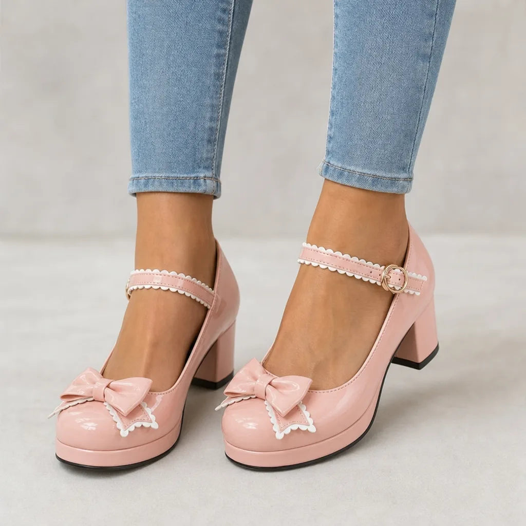 Sylvia | Women's Mary Jane Heels - Color:Pink;Size:35