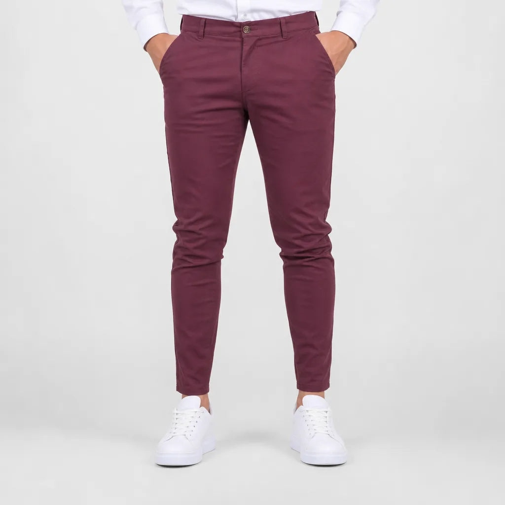 Trucker | Men's Slim Dress Pants  - Color:Red;Size:S